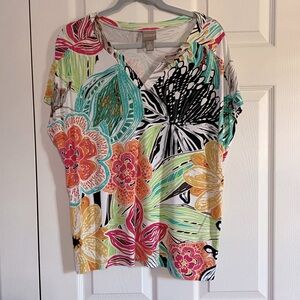 Chico’s Short Sleeve Floral Top